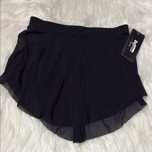 NWT Daydance Black Girls Mesh Pull On Ballet Skirt Elastic Waist Size L